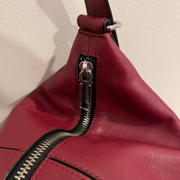 Large Marc Jacobs red burgundy leather handbag tote hobo shoulder bag like new - Picture 9 of 9